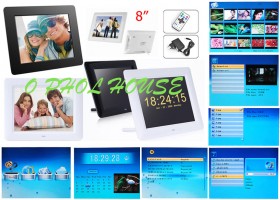 กรอบรูปดิจิตอล Digital Photo Frame จอ LED 8 นิ้ว ความละเอียด 1024x600 (สีดำ) 